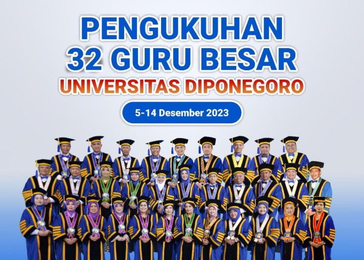 Penghujung 2023, UNDIP Tambah 32 Guru Besar Baru