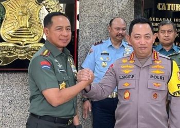 Bahas Pemilu 2024, Panglima TNI Sambangi Listyo Sigit di Mabes Polri