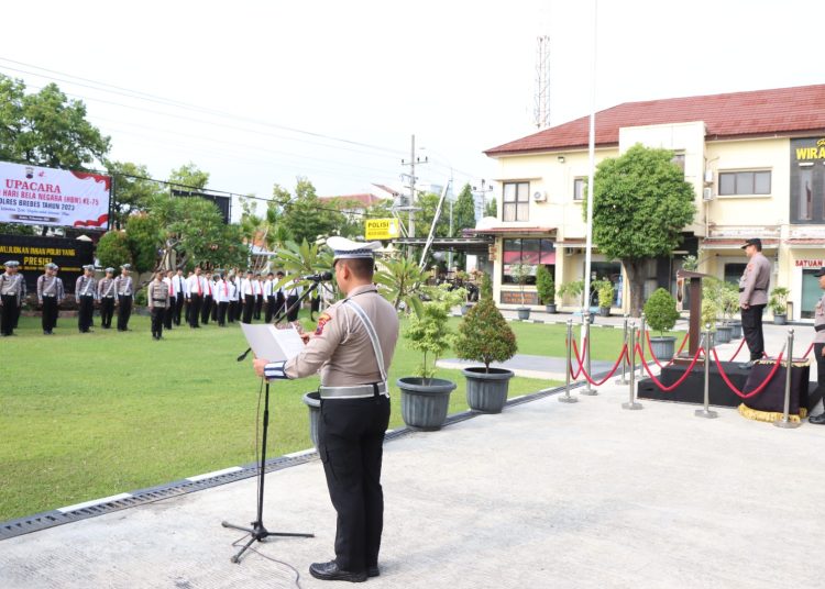 Peringati Hari Bela Negara ke 75, Polres Brebes Gelar Upacara