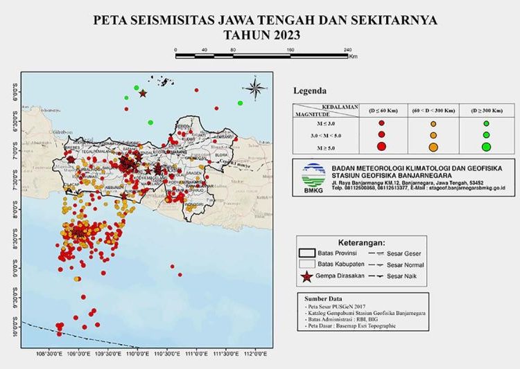 601 kejadian gempa di Jawa Tengah pada 2023