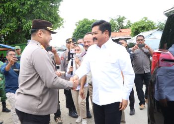 Bersama Forkopimda, Kapolres Brebes Sambut Kunker Menteri ATR/BPN Di Kecamatan Larangan