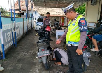 Penindakan Knalpot Brong, Sat Lantas Polres Brebes Tindak 16 Pelanggar.