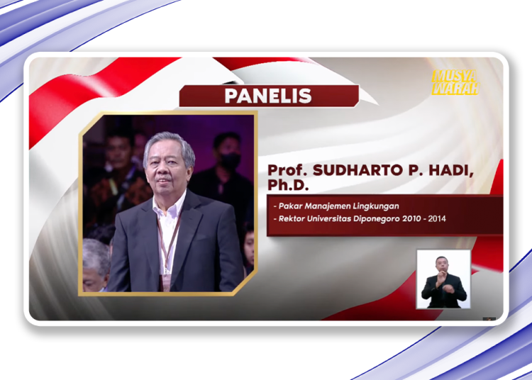Prof Sudharto, Pakar Lingkungan UNDIP Menjadi Panelis Debat Keempat Pilpres 2024