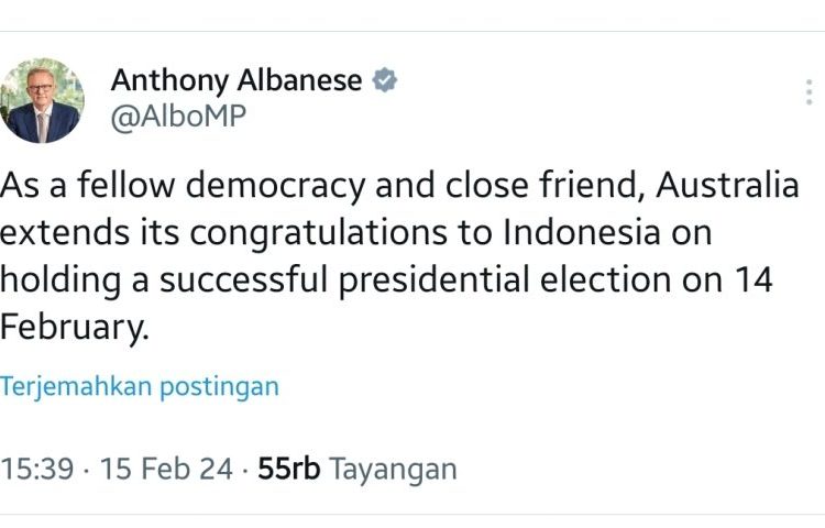 Prabowo Unggul Hasil Quick Count, PM Australia Ungkap Selamat dan Hormat – Warga Berita 1 Prabowo Unggul Hasil Quick Count, PM Australia Ungkap Selamat dan Hormat – Warga Berita