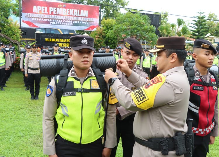 Polres Brebes Gelar Apel Sarpras dan Pembekalan Personel Pam TPS