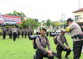 Pimpin Upacara Tradisi Pembaretan, Ini Pesan Kapolres Brebes