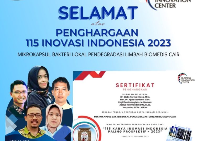 Selamat !! Tim Dosen S2 Ilmu Laboratorium Klinis dan D4 Teknologi Laboratorium Medik UNIMUS Terpilih dalam Penghargaan 115 Karya Inovasi Indonesia 2023