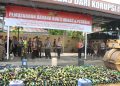 Polres Brebes Musnahkan 3.842 Botol Miras dan Puluhan Ribu Petasan Hasil Operasi Pekat