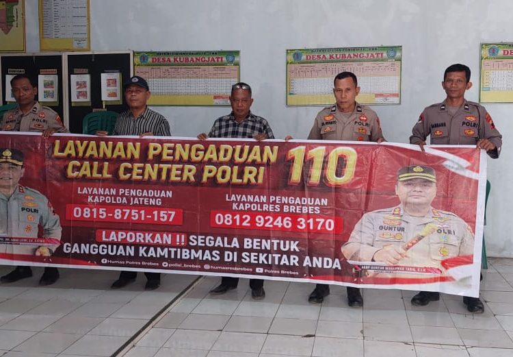 Polsek Ketanggungan Sosialisasikan Layanan Call Center 110 Kepada Masyarakat