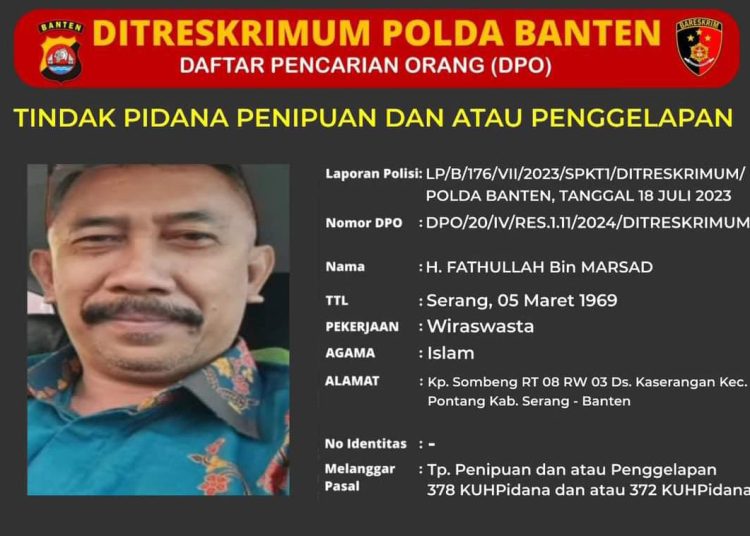 Kasus Penipuan Umrah, Warga Pontang Ini Jadi Buronan Polda Banten – Warga Berita