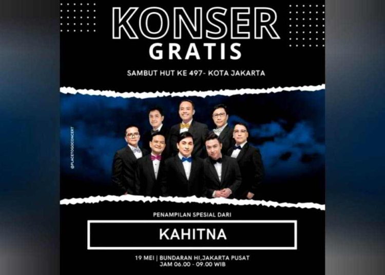 Gratis! Konser Kahitna di Bundaran HI Meriahkan HUT Jakarta ke-497
