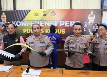 Gelar Konferensi Pers, Kapolres Kudus Ungkap Kronologis Kasus Kekerasan Medini – Polres Kudus