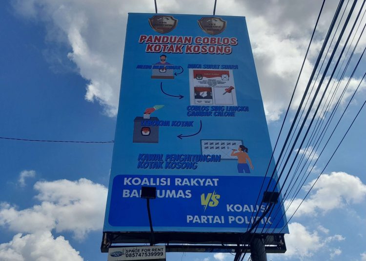 Jelang Pilkada, Baliho Coblos Kotak Kosong Mulai Bertebaran di Banyumas